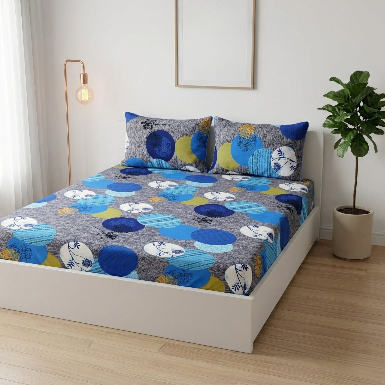 Soft Superior Cotton Printed Bedsheet – Wrinkle-Resistant & Skin-Friendly