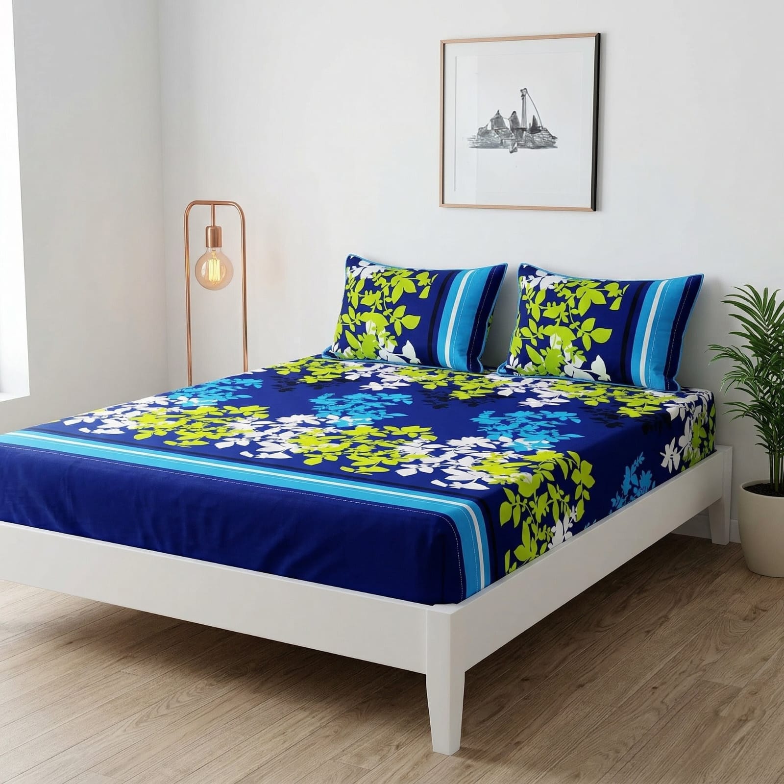 Soft Superior Cotton Printed Bedsheet – Wrinkle-Resistant & Skin-Friendly