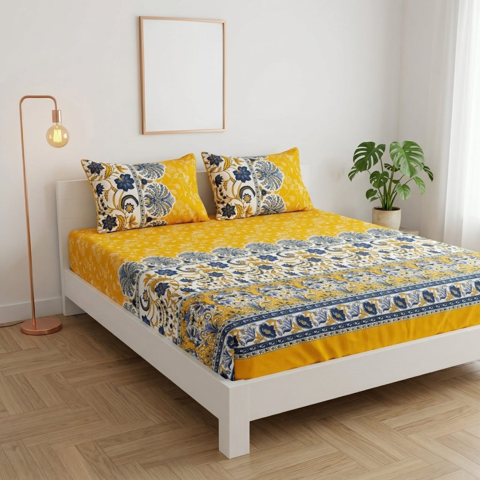 Soft Superior Cotton Printed Bedsheet – Wrinkle-Resistant & Skin-Friendly