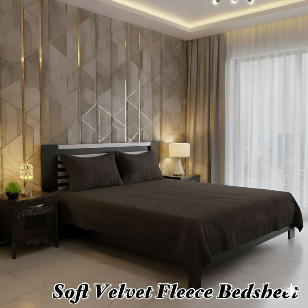 Soft Velvet Fleece Double Bedsheet – Cozy, Warm & Luxuriously Smooth