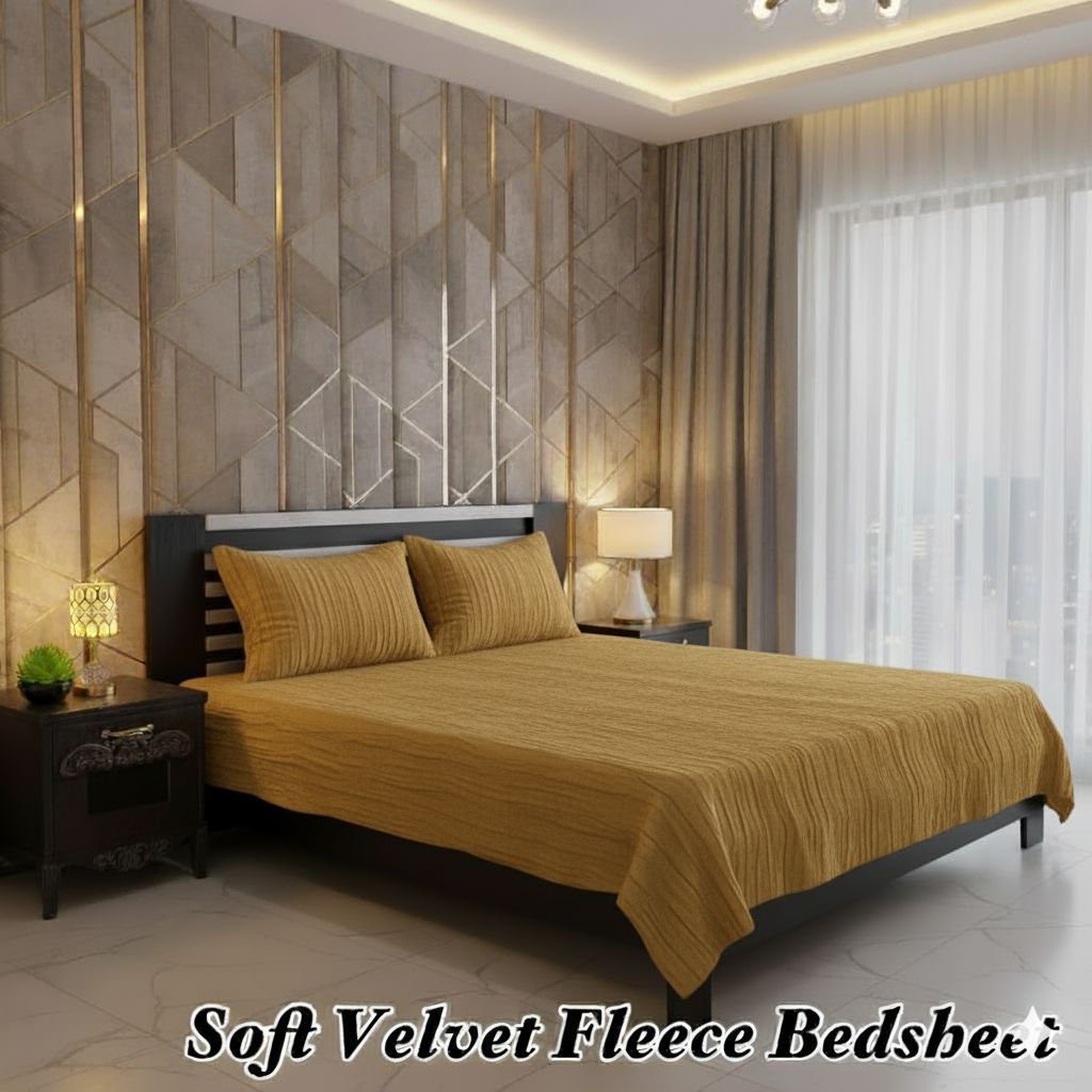 Soft Velvet Fleece Double Bedsheet – Cozy, Warm & Luxuriously Smooth