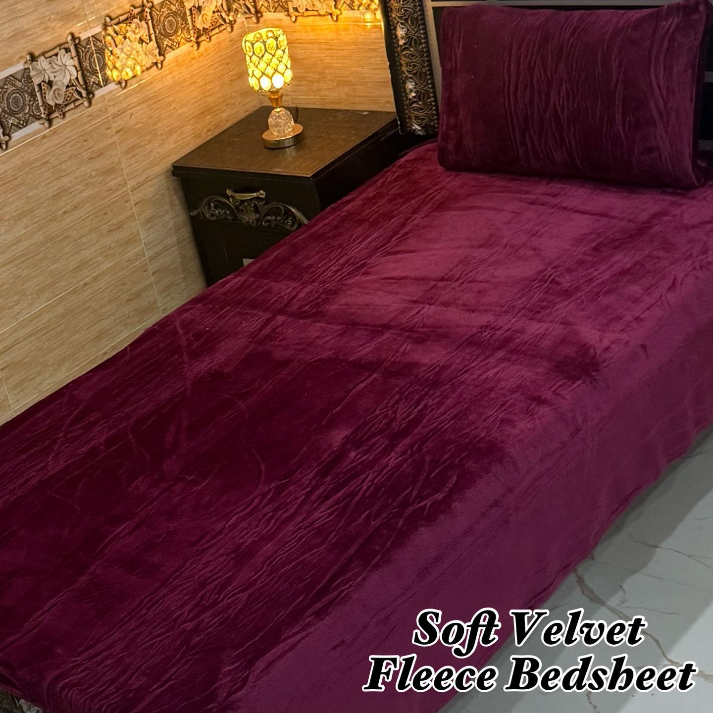 Soft Velvet Fleece Single Bedsheet – Cozy, Warm & Stylish