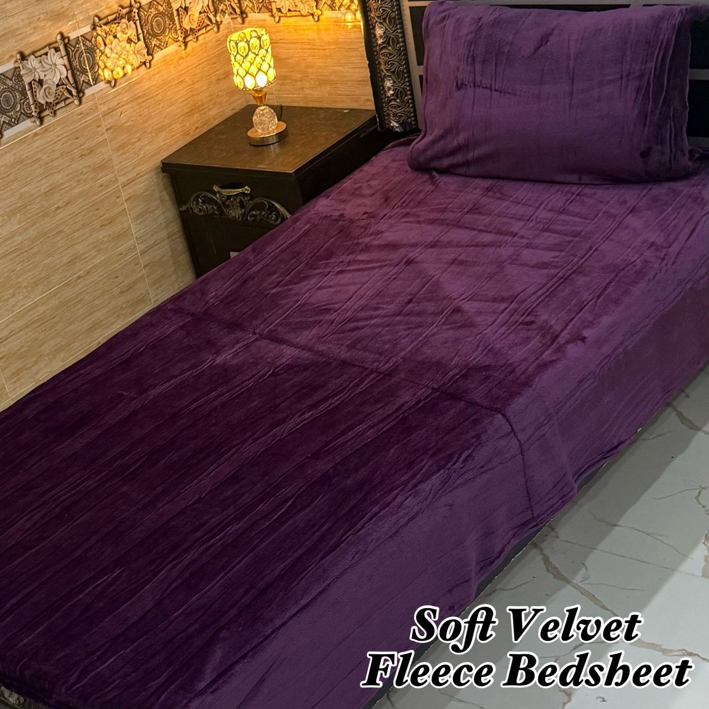 Soft Velvet Fleece Single Bedsheet – Cozy, Warm & Stylish