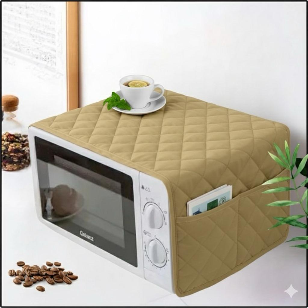Quilted Oven Cover with Four Pockets – 37 x 13 Inches Kitchen Organizer