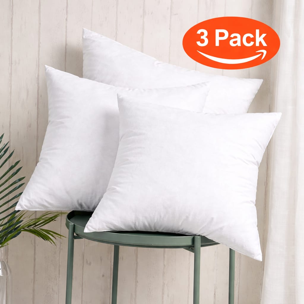 Premium White Cushion Fillers – Soft & Fluffy Pillow Inserts (Pack of 3)