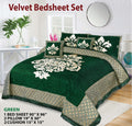 Elegant Velvet Jacquard Bedsheet Set – 5 Pcs King Size Bedding Collection