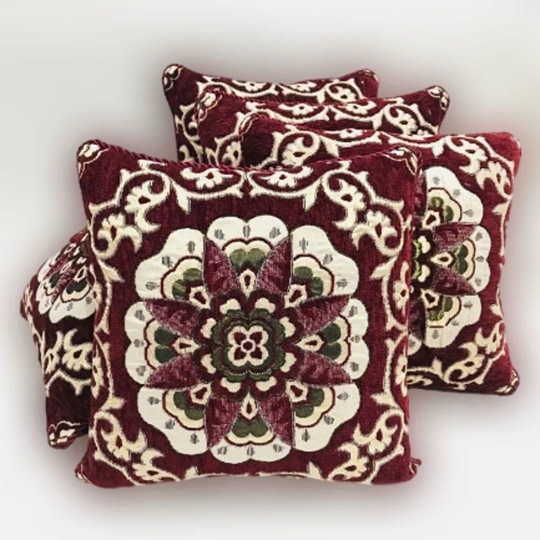 Luxury Velvet Jacquard Cushion Cover – Elegant Soft Decorative Pillow Cover