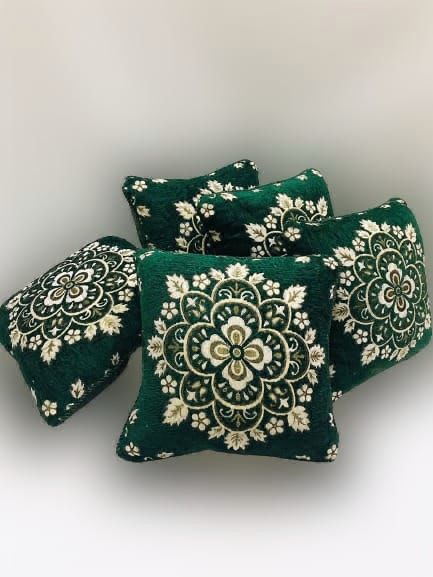 Luxury Velvet Jacquard Cushion Cover – Elegant Soft Decorative Pillow Cover
