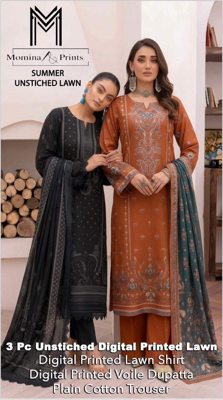 *✨Momina M Prints Lawn 3pc Suit ✨*